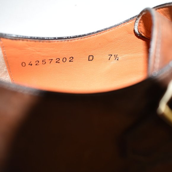 SANTONI Freemont Double Monk Strap Loafer Shoe Size 7.5 D US Brown - Picture 11 of 11